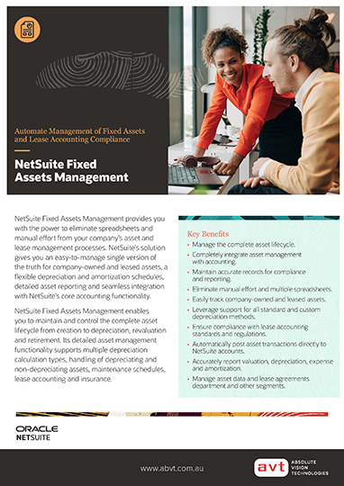 AVT NetSuite - Fixed Assets Management Module DS