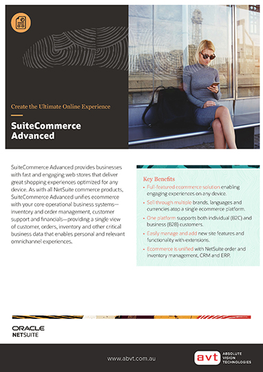 AVT NetSuite – SuiteCommerce Advanced Module DS