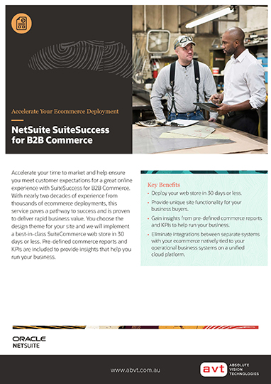 AVT SuiteCommerce SuiteSuccess b2b Commerce DS