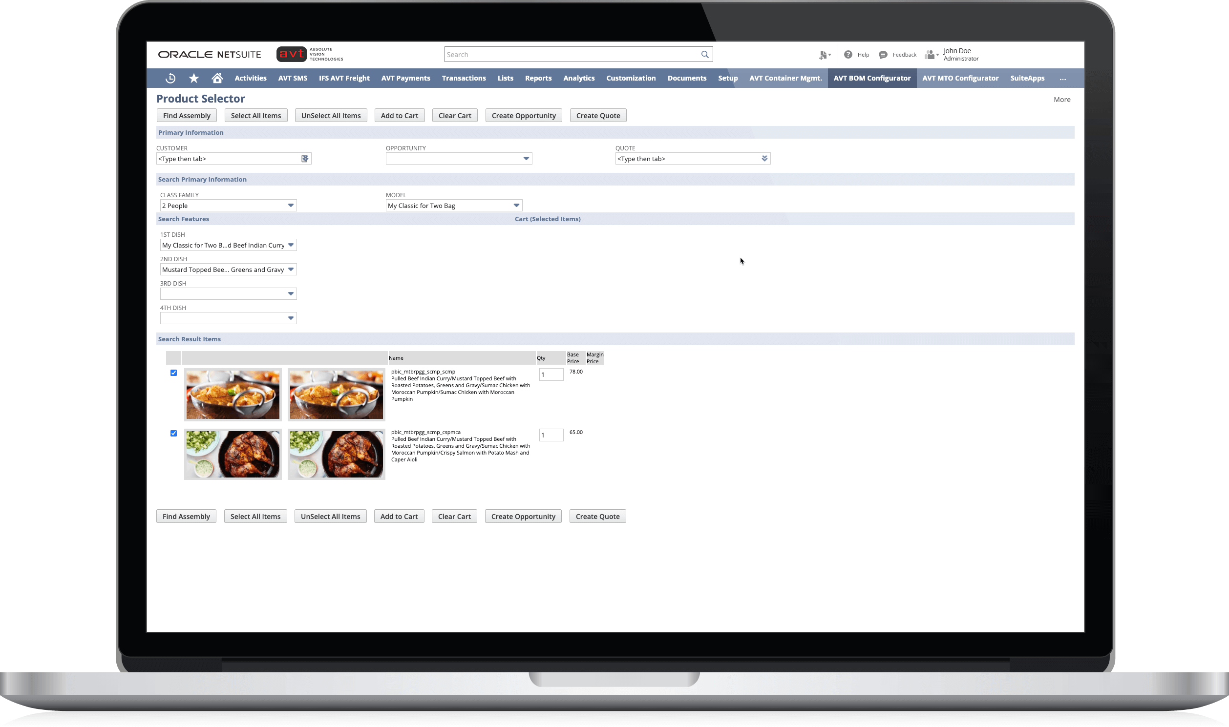 AVT Product Configurator for NetSuite