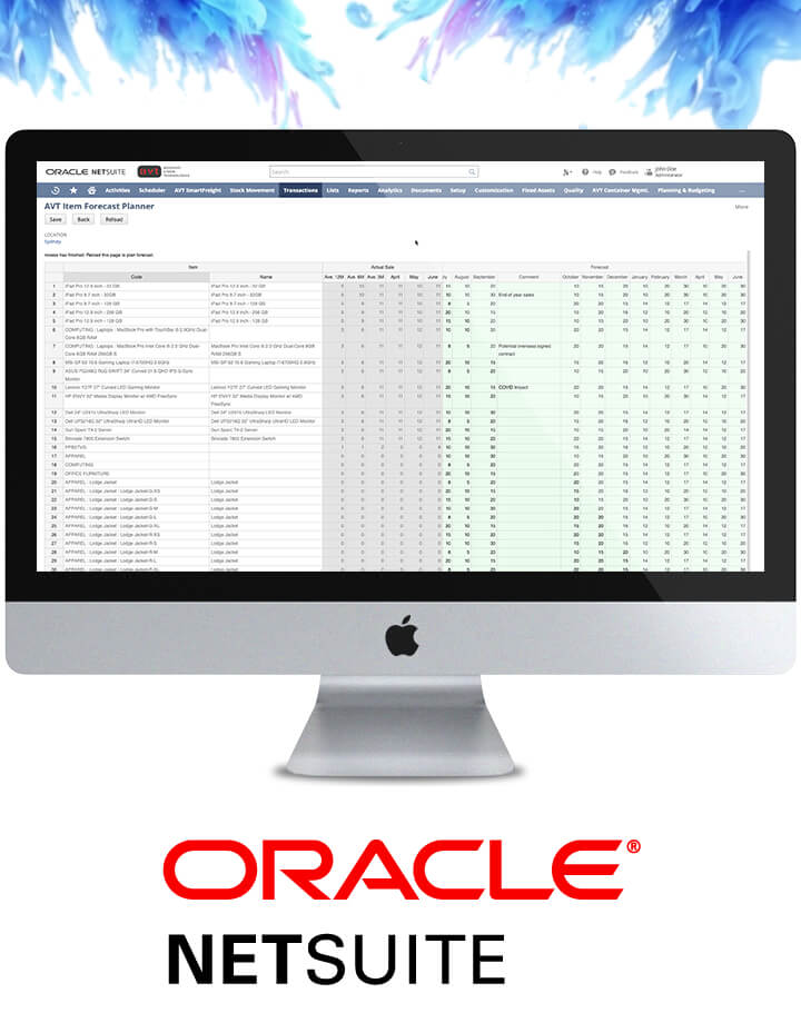 AVT Sales and Operations Planning (SNOP) for NetSuite Demand Planning - Card