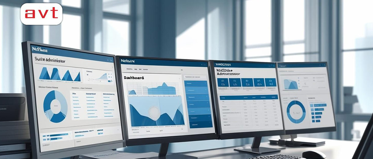 NetSuite dashboard on the monitor